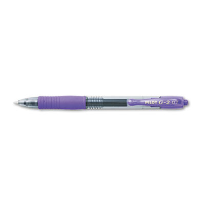 G2 Premium Gel Pen, Retractable, Fine 0.7 mm, Purple Ink, Smoke/Purple Barrel, Dozen