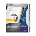 Clear Easy View Plastic Dividers With Multicolored Tabs And Sheet Protector, 5-Tab, 11 X 8.5, Clear, 1 Set