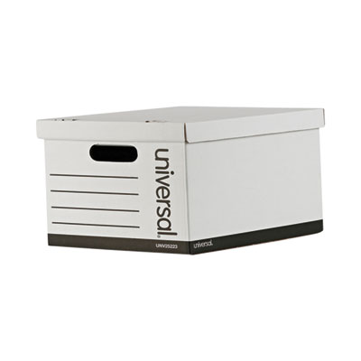 Basic-Duty Economy Record Storage Boxes, Letter/Legal Files, 12" x 15" x 10", White, 10/Carton