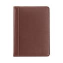 Contrast Stitch Leather Padfolio, 6.25w x 8.75h, Open Style, Brown