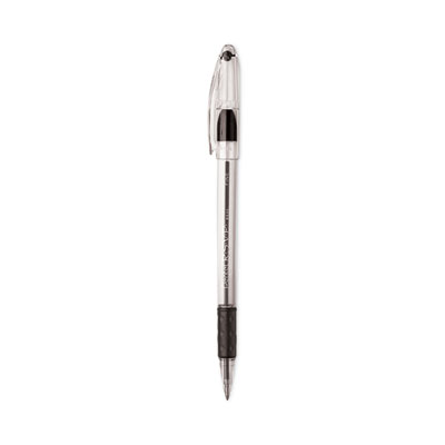 R.S.V.P. Ballpoint Pen Value Pack, Stick, Fine 0.7 mm, Black Ink, Clear/Black Barrel, 24/Pack