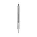 F-701 Ballpoint Pen, Retractable, Fine 0.7 mm, Black Ink, Stainless Steel/Black Barrel