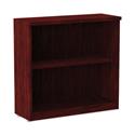 Alera Valencia Series Bookcase, Two-Shelf, 31.75w x 14d x 29.5h, Mahogany