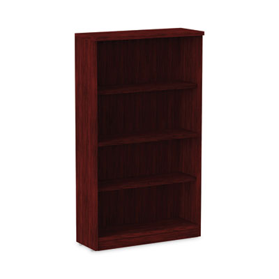 Alera Valencia Series Bookcase, Four-Shelf, 31.75w x 14d x 54.88h, Mahogany