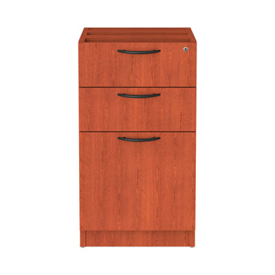 Alera Valencia Series Full Pedestal File, Left/Right, 3-Drawers: Box/Box/File, Legal/Letter, Cherry, 15.63" x 20.5" x 28.5"