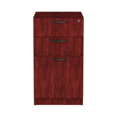 Alera Valencia Series Full Pedestal File, Left/Right, 3-Drawers: Box/Box/File, Legal/Letter, Mahogany, 15.63" x 20.5" x 28.5"