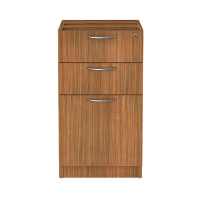 Alera Valencia Series Full Pedestal File, Left/Right, 3-Drawer: Box/Box/File, Legal/Letter, Modern Walnut,15.63 x 20.5 x 28.5