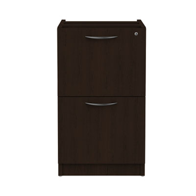 Alera Valencia Series Full Pedestal File, Left or Right, 2 Legal/Letter-Size File Drawers, Espresso, 15.63" x 20.5" x 28.5"