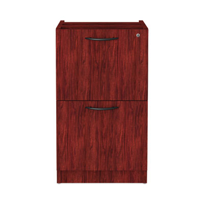 Alera Valencia Series Full Pedestal File, Left or Right, 2 Legal/Letter-Size File Drawers, Mahogany, 15.63" x 20.5" x 28.5"