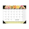 Recycled Desk Pad Calendar, Geometric Artwork, 22 x 17, White Sheets, Black Binding/Corners,12-Month (Jan to Dec): 2025