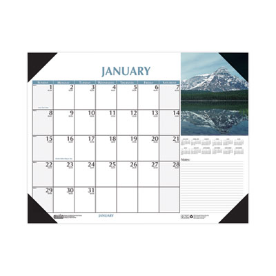 Earthscapes Scenic Desk Pad Calendar, Scenic Photos, 18.5 x 13, White Sheets, Black Binding/Corners,12-Month (Jan-Dec): 2025