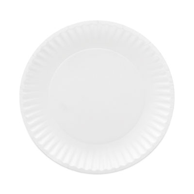 Coated Paper Plates, 6" dia, White, 100/Pack, 12 Packs/Carton