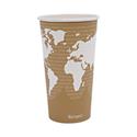 World Art Renewable and Compostable Hot Cups, 20 oz, Brown/White, 50/Pack, 20 Packs/Carton