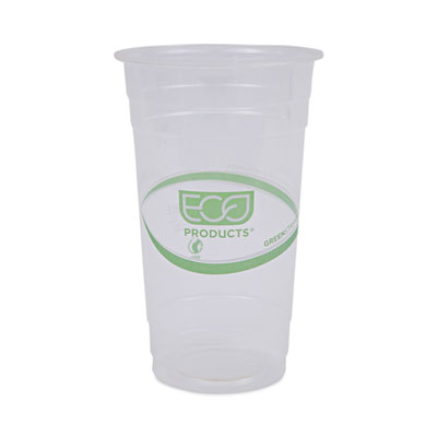 GreenStripe Renewable and Compostable PLA Cold Cups, 24 oz, Clear, 50/Pack, 20 Packs/Carton