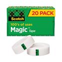 Magic Tape Value Pack, 1" Core, 0.75" x 83.33 ft, Clear, 20/Pack