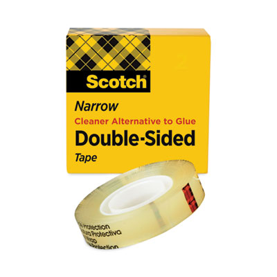 Double-Sided Tape, 1" Core, 0.5" x 75 ft, Clear