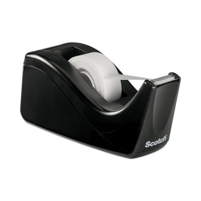 Value Desktop Tape Dispenser, 1" Core, Two-Tone Black