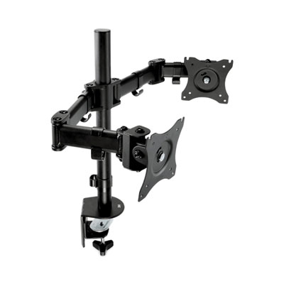 Dual Monitor Mount, For 27" Monitors, 360 Degree Rotation, +45 Degree/-45 Degree Tilt, 90 Degree Pan, Black, Supports 20 lb