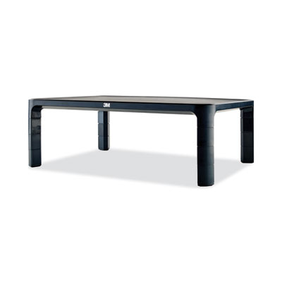 Adjustable Monitor Stand, 16" x 12" x 1.75" to 5.5", Black, Supports 20 lbs