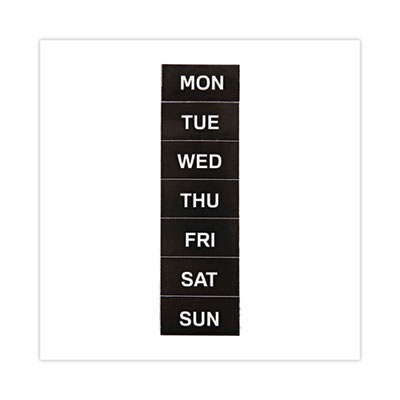 Interchangeable Magnetic Board Accessories, Days of Week, Black/White, 2" x 1", 7 Pieces