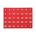 Interchangeable Magnetic Board Accessories, Calendar Dates, Red/White, 1" x 1", 31 Pieces