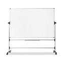 Earth Silver Easy Clean Mobile Revolver Dry Erase Boards, 36" x 48", White Surface, Natural Steel Frame