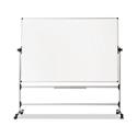 Earth Silver Easy Clean Mobile Revolver Dry Erase Boards, 48" x 70", White Surface, Natural Steel Frame