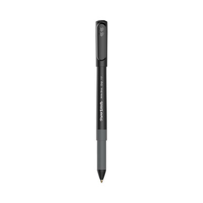Write Bros. Grip Ballpoint Pen, Stick, Medium 1 mm, Black Ink, Black Barrel, Dozen