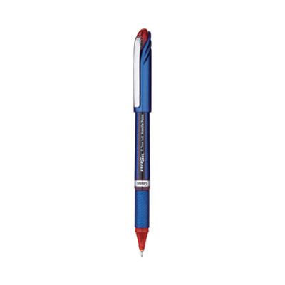 EnerGel NV Gel Pen, Stick, Fine 0.5 mm Needle Tip, Red Ink, Blue/Red Barrel, Dozen