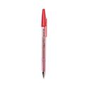 Better Ballpoint Pen, Stick, Fine 0.7 mm, Red Ink, Translucent Red Barrel, Dozen