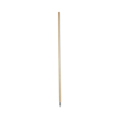 Metal Tip Threaded Hardwood Broom Handle, 1.13" dia x 60", Natural