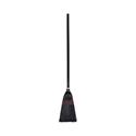 Flag Tipped Poly Lobby Brooms, Flag Tipped Poly Bristles, 38" Overall Length, Natural/Black, 12/Carton