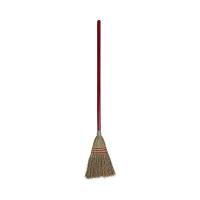 Corn Fiber Lobby/Toy Broom, Corn Fiber Bristles, 39" Overall Length, Red