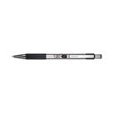 F-301 Ballpoint Pen, Retractable, Bold 1.6 mm, Black Ink, Stainless Steel/Black Barrel, 12/Pack