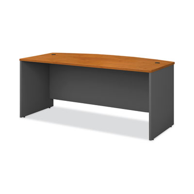 Series C Collection Bow Front Desk, 71.13" x 36.13" x 29.88", Natural Cherry/Graphite Gray