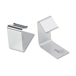 Flexible Metal Cubicle Hangers, For 1.5" to 2.5" Thick Partition Walls, Silver, 2/Set