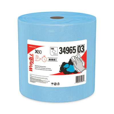 General Clean X60 Cloths, Jumbo Roll, 12.5 x 13.4, Blue, 1,100/Roll