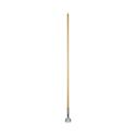 Clip-On Dust Mop Handle, Lacquered Wood, Swivel Head, 1" dia x 60", Natural