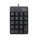 Spill-Resistant 18-Key Numeric Keypad, Black
