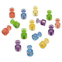 Magnetic "Push Pins", 0.75" Diameter, Assorted Colors, 20/Pack