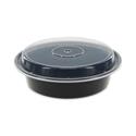 Newspring VERSAtainer Microwavable Containers, 24 oz, 7" Diameter, Black/Clear, Plastic, 150/Carton