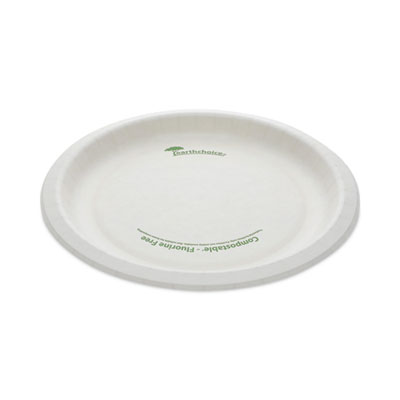 EarthChoice Pressware Compostable Dinnerware, Plate, Paper, 9" dia, White, 450/Carton