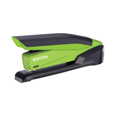 InPower One-Finger 3-in-1 Desktop Stapler with Antimicrobial Protection, 20-Sheet Capacity, Green/Black