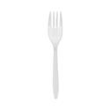 Fieldware Cutlery, Mediumweight Fork, Plastic, White, 1,000/Carton