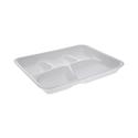 Foam School Trays, 5-Compartment, 8.25 x 10.5 x 1,  White, 500/Carton