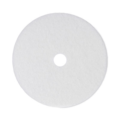 Polishing Floor Pads, 21" Diameter, White, 5/Carton