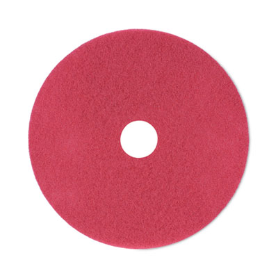 Buffing Floor Pads, 21" Diameter, Red, 5/Carton