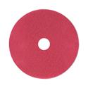 Buffing Floor Pads, 21" Diameter, Red, 5/Carton