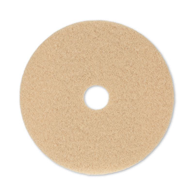 Burnishing Floor Pads, 20" Diameter, Tan, 5/Carton