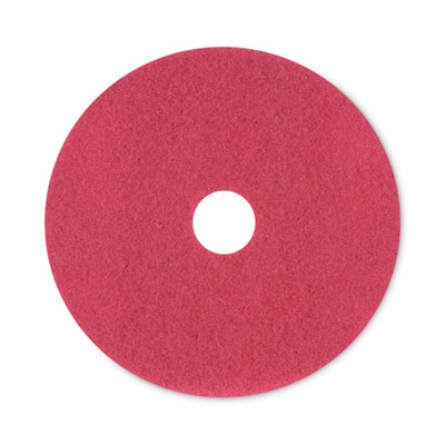 Buffing Floor Pads, 20" Diameter, Red, 5/Carton